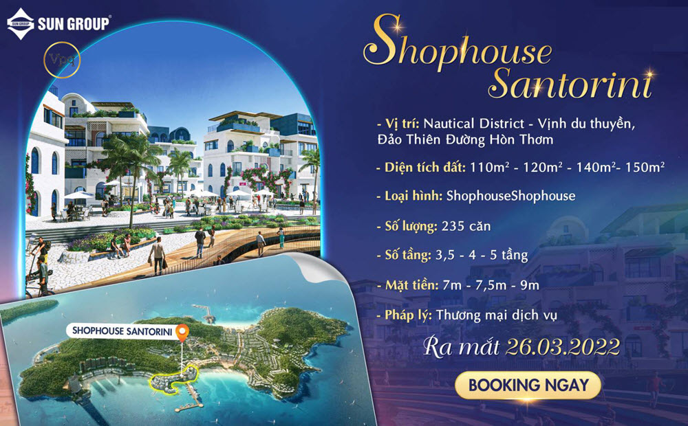 Dự án Shophouse Santorini Đảo Thiên Đường Hòn Thơm