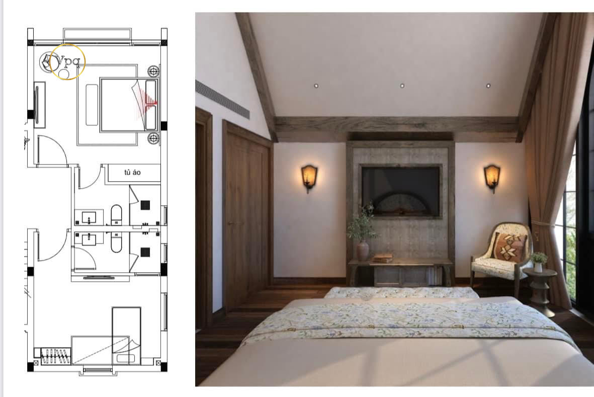 Thiết kế phòng ngủ biệt thự Serena Valley Thanh Lanh