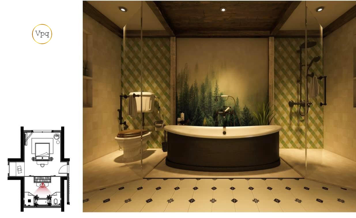Thiết kế phòng tắm song lập biệt thự Serena Valley Thanh Lanh