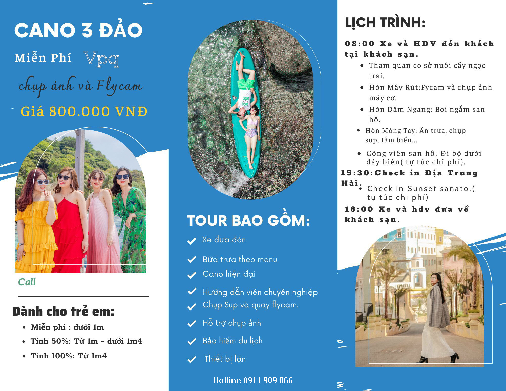 Gói cano tour 3 đảo Phú Quốc