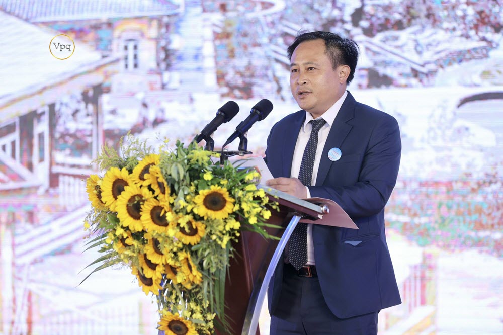 Ông Lương Trọng Quỳnh - Phó Chủ tịch UBND tỉnh Lạng Sơn phát biểu tại lễ động thổ dự án. Ảnh: Sun Group