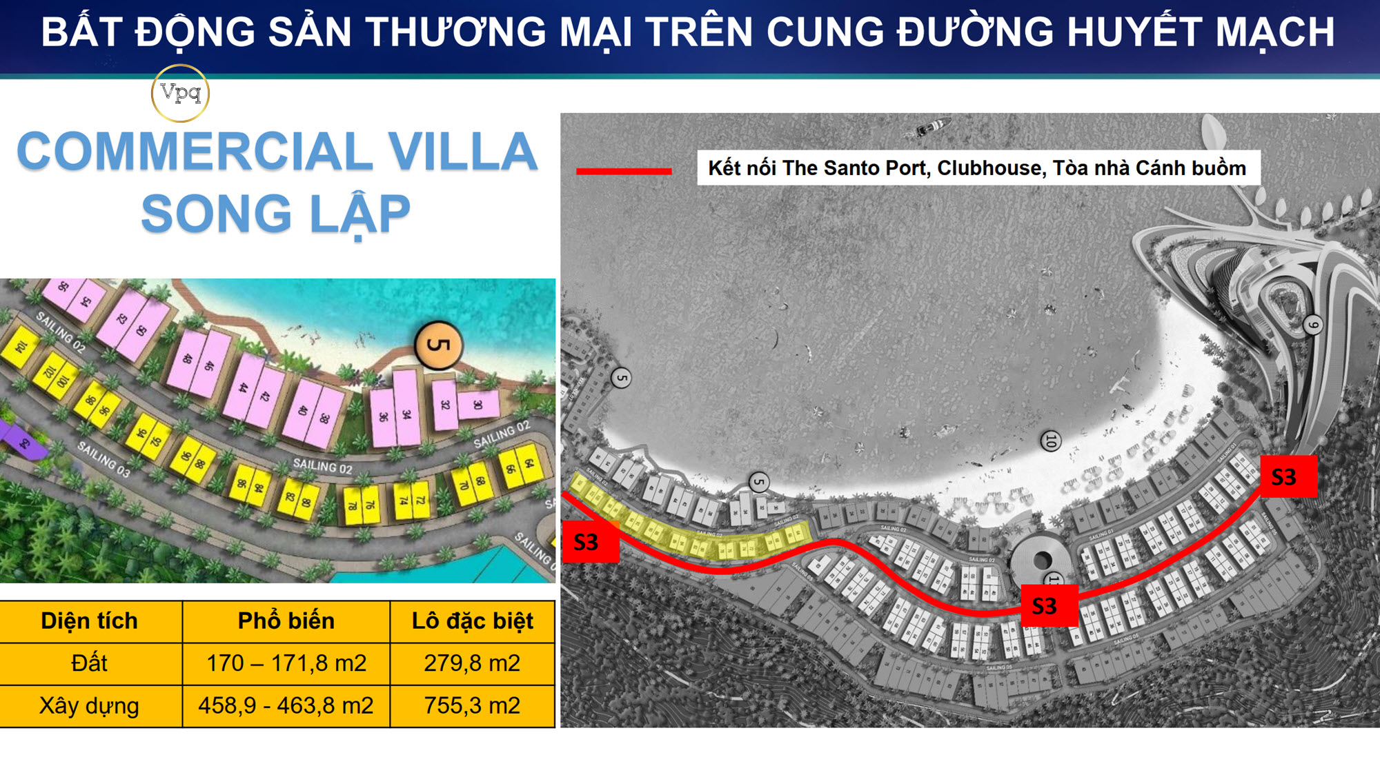 Commercial villa Song lập S3: 2 tầng view biển, cửa ngõ đón luồng thương mại đầu tiên