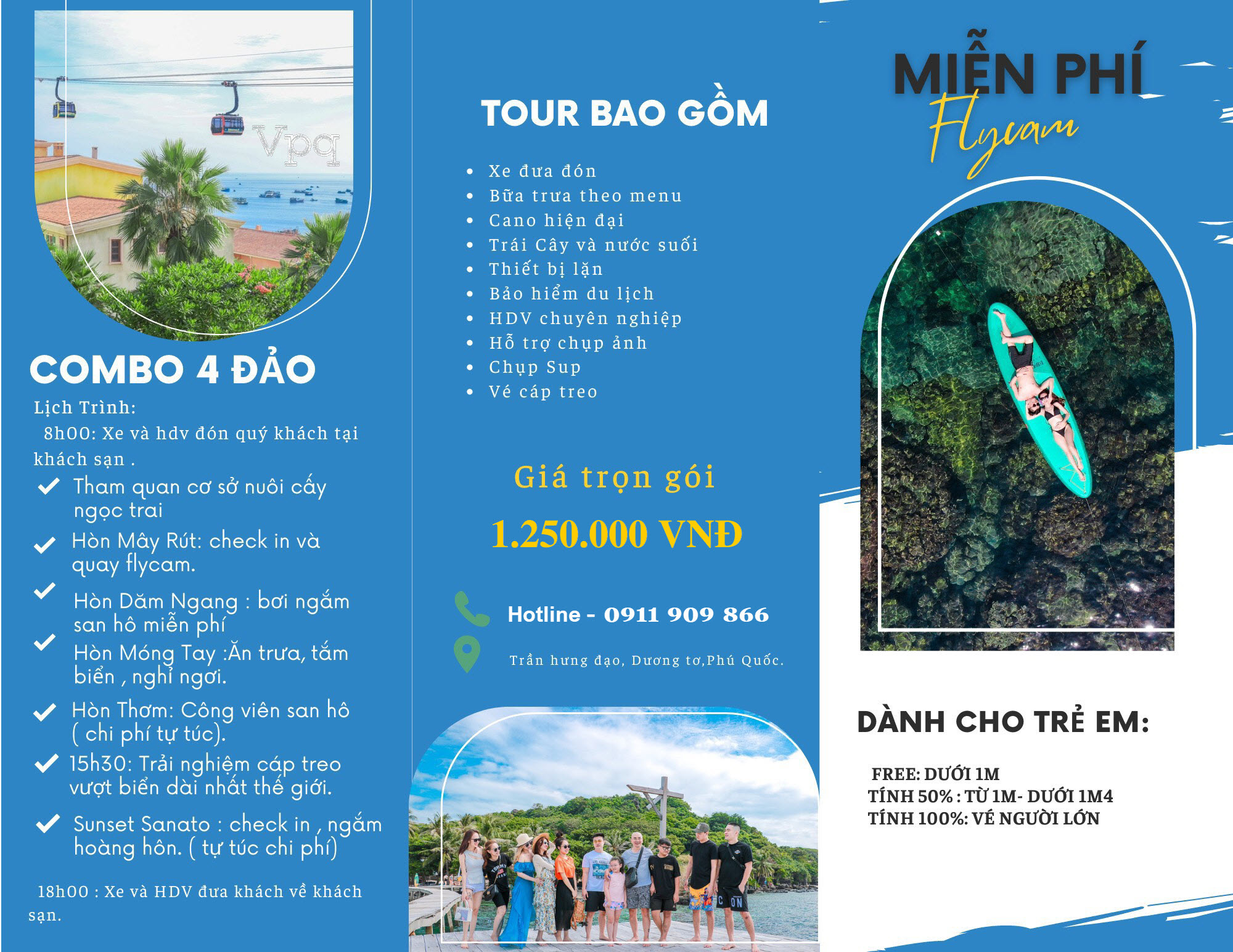 Gói combo tour 4 đảo Phú Quốc