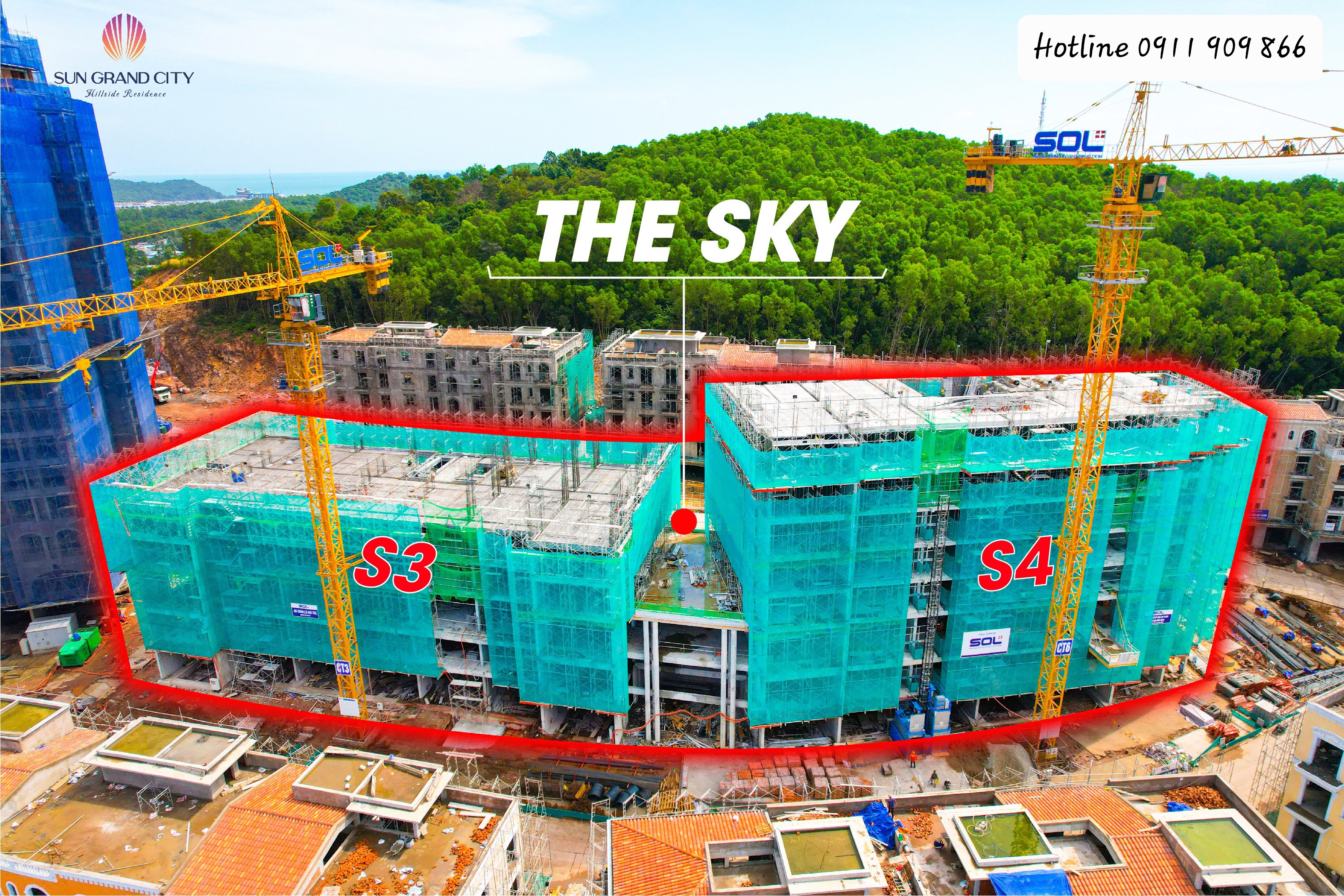Hình ảnh thực tế tiến độ căn hộ The Sky Phú Quốc