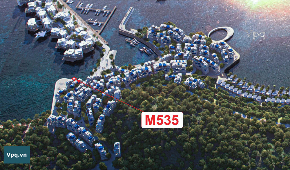 Vị trí Shophouse M535 nằm trên ghềnh đá view trực diện biển và vịnh du thuyền