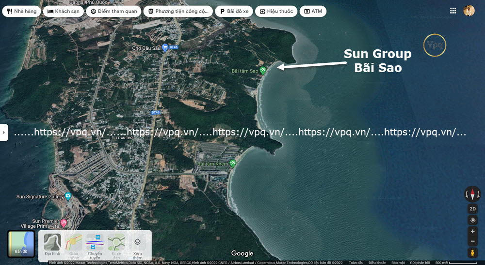 Vị trí dự án Sun Group Bãi Sao Phú Quốc