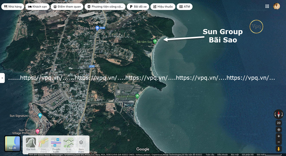 Vị trí dự án Sun Group bãi Sao trên Google Map