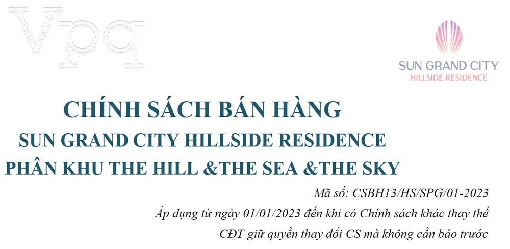 Chinh sách căn hộ Sun Grand City Hillside Residence Tháng 01/2023
