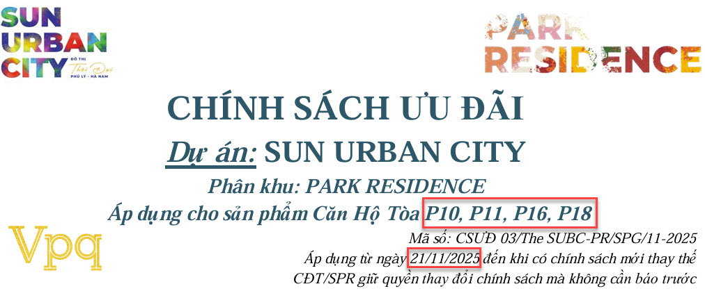 Chính sách bán hàng T12/2025: Tòa P10-P11-P16-P18