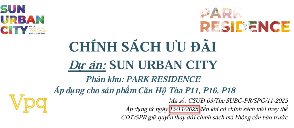 Chính sách bán hàng T12/2025 | Tòa P11-P16-P18