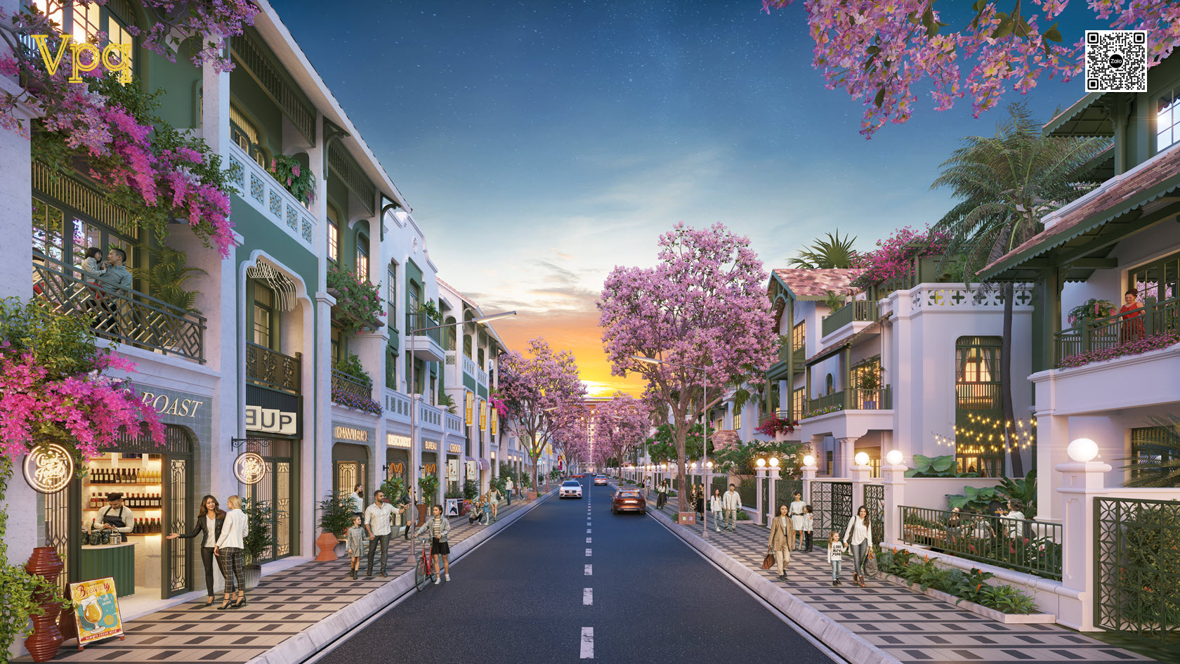 Phối cảnh nhà phố liền kề Sun Urban city