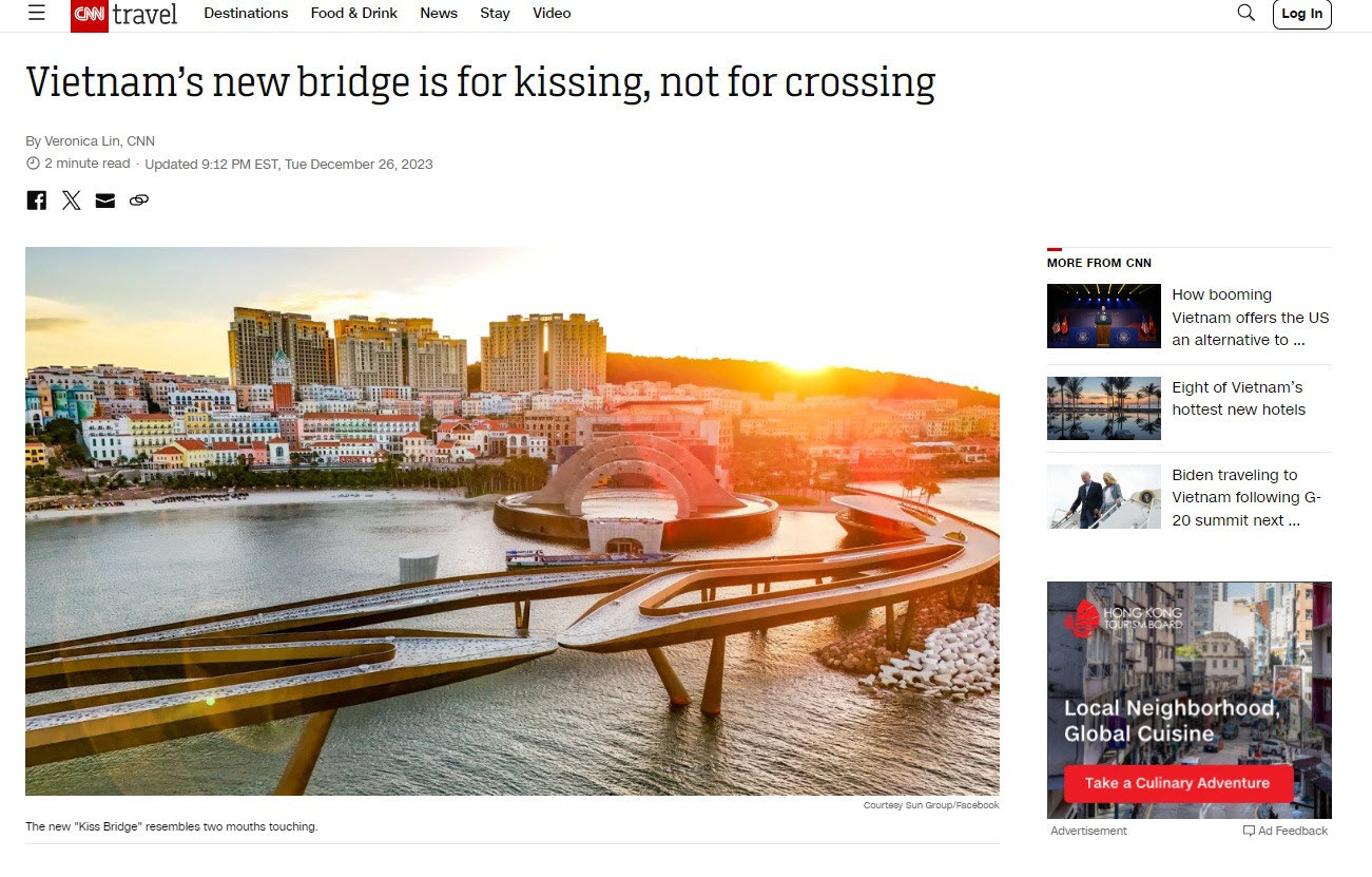 Cây cầu mới ở Việt Nam để dành cho những nụ hôn, không phải để đi qua