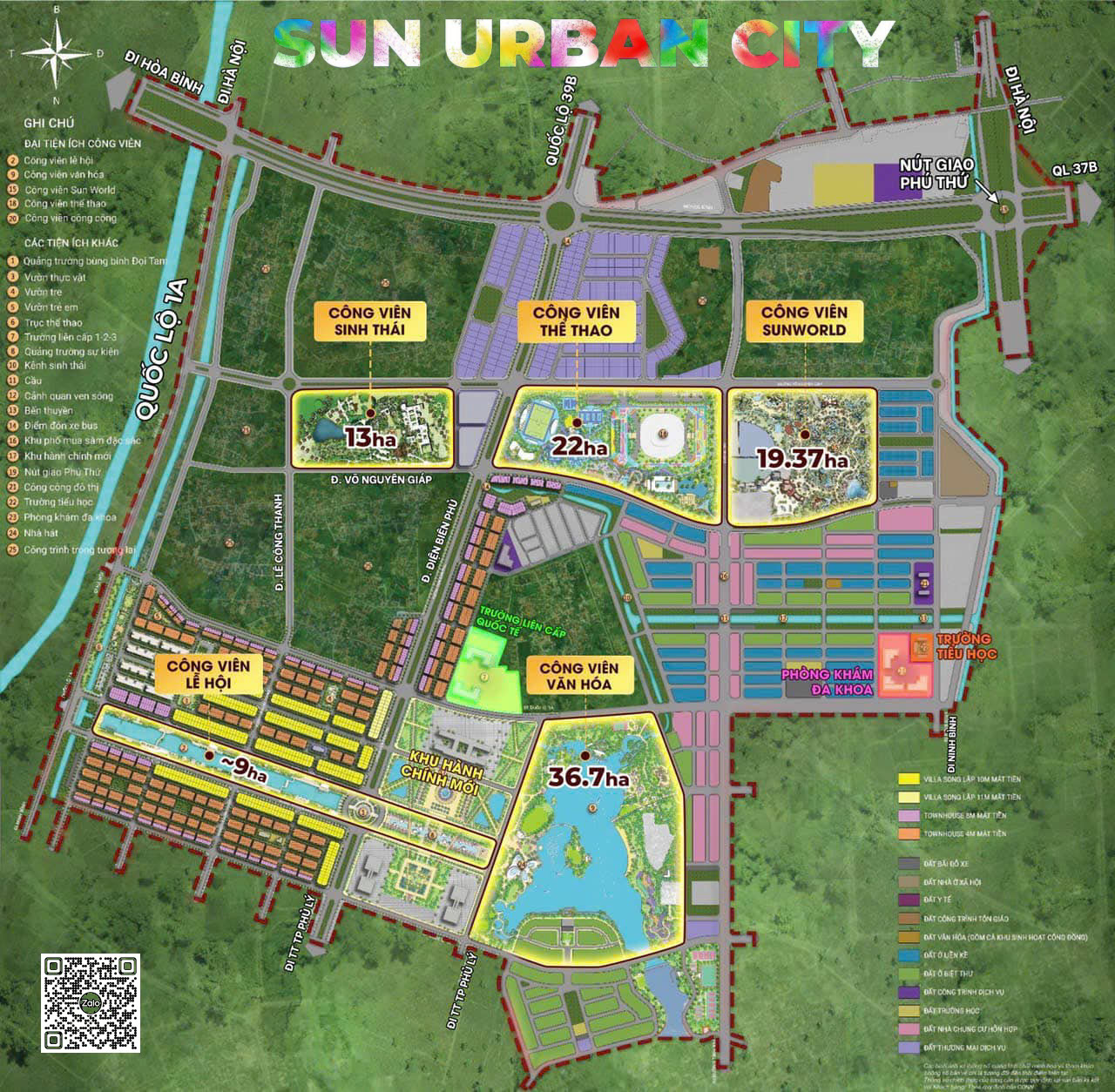 Vị trí công viên văn hóa Sun Urban City Hà Nam