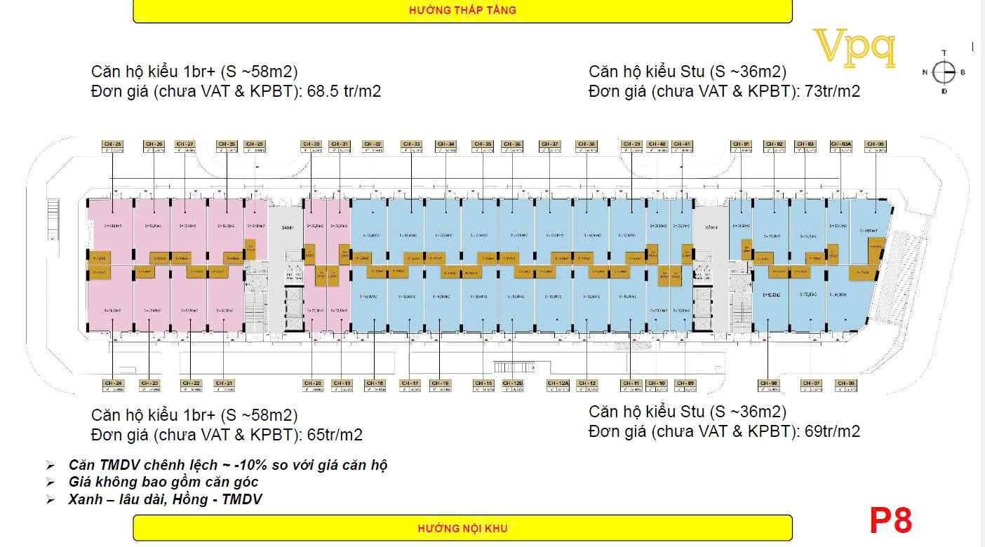 Giá bán Khối đế tòa P8 Park Residence