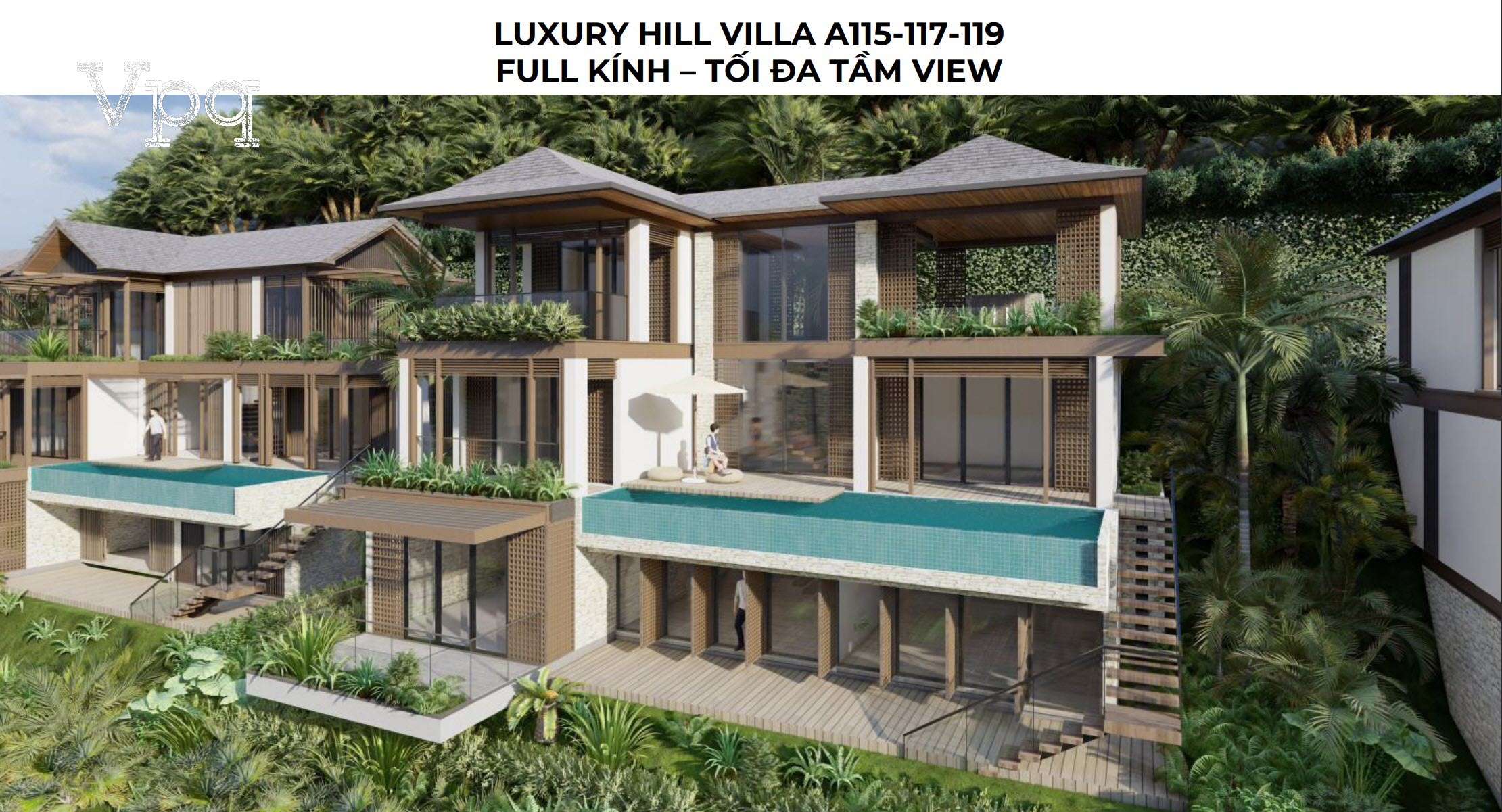 Luxury Hill Villa A115-A117-A119: Full kính tối đa tầm view