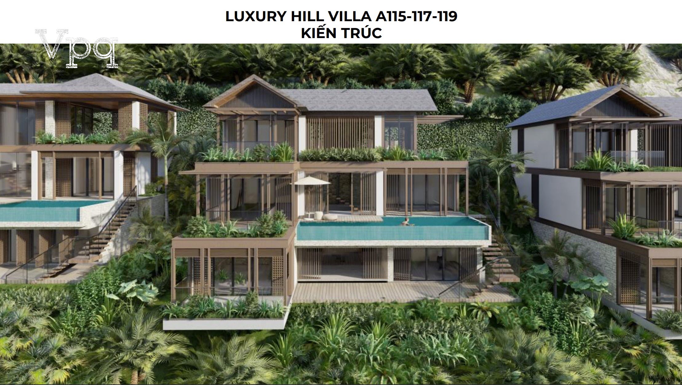 Phối cảnh kiến trúc Luxury Hill Villa A115-A117-A119