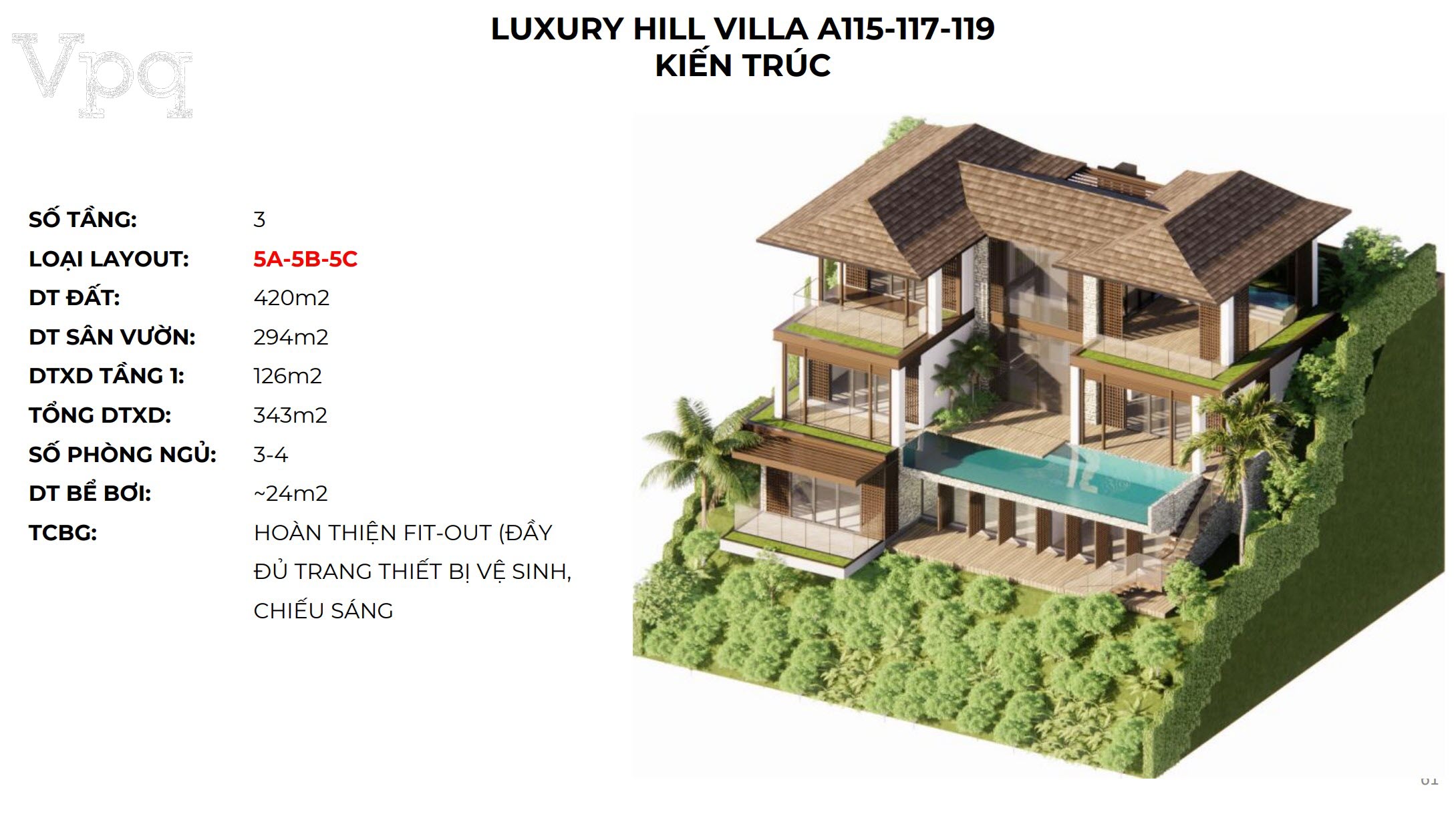 Kiến trúc Luxury Hill Villa A115-A117-A119