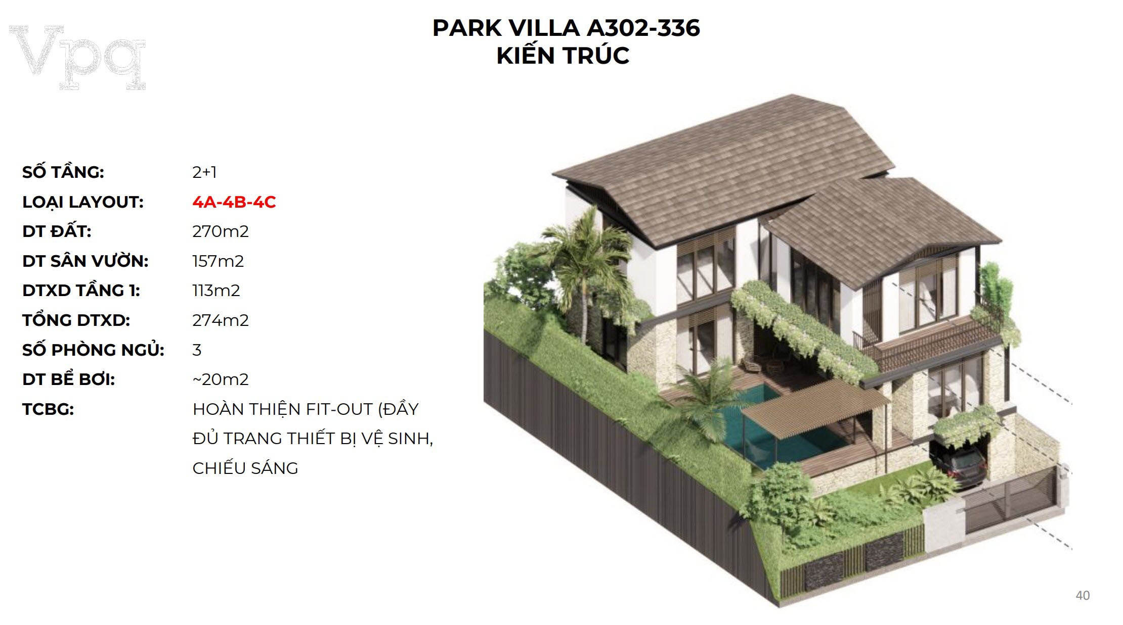 Kiến trúc Makaio Park Villa A302-A336