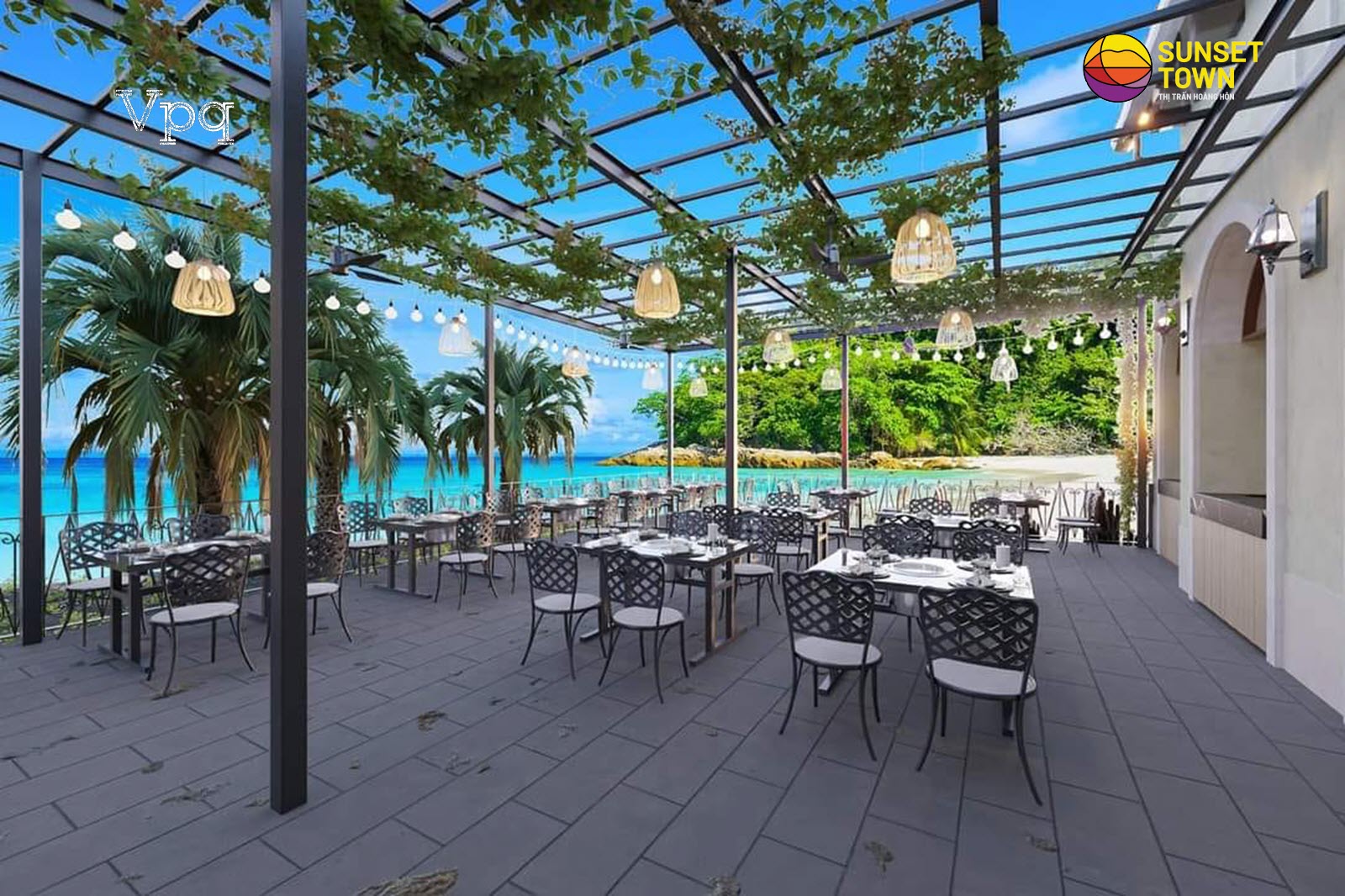 Không gian ngoài trời của nhà hàng Lagoon Phú Quốc
