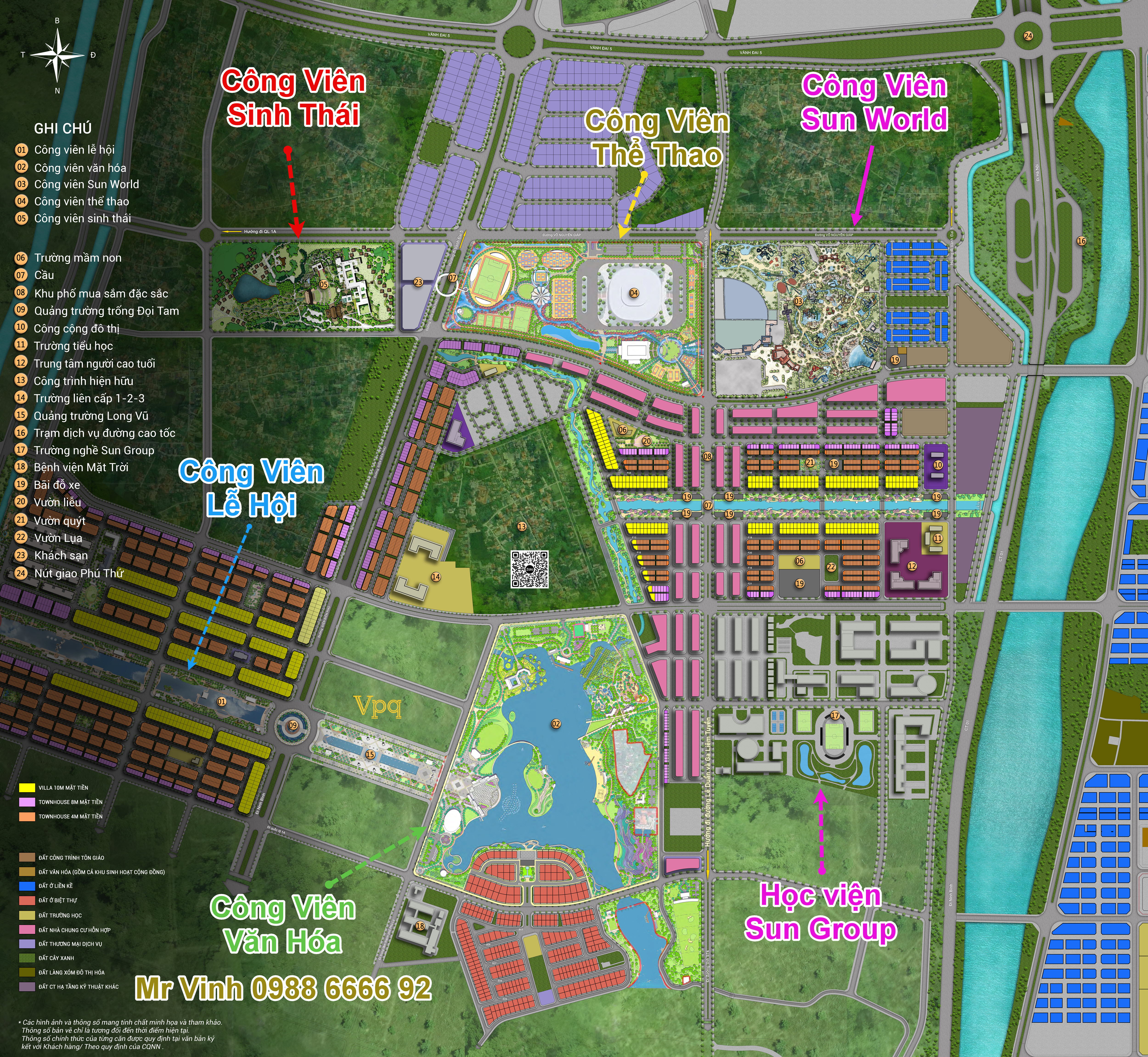 Mặt bằng 5 đại c&ocirc;ng vi&ecirc;n Sun Urban City
