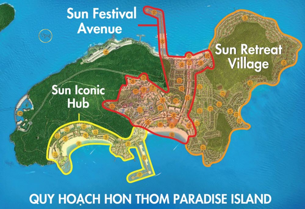 Vị trí Sun Festival Avenue tại Hon Thom Paradise Island