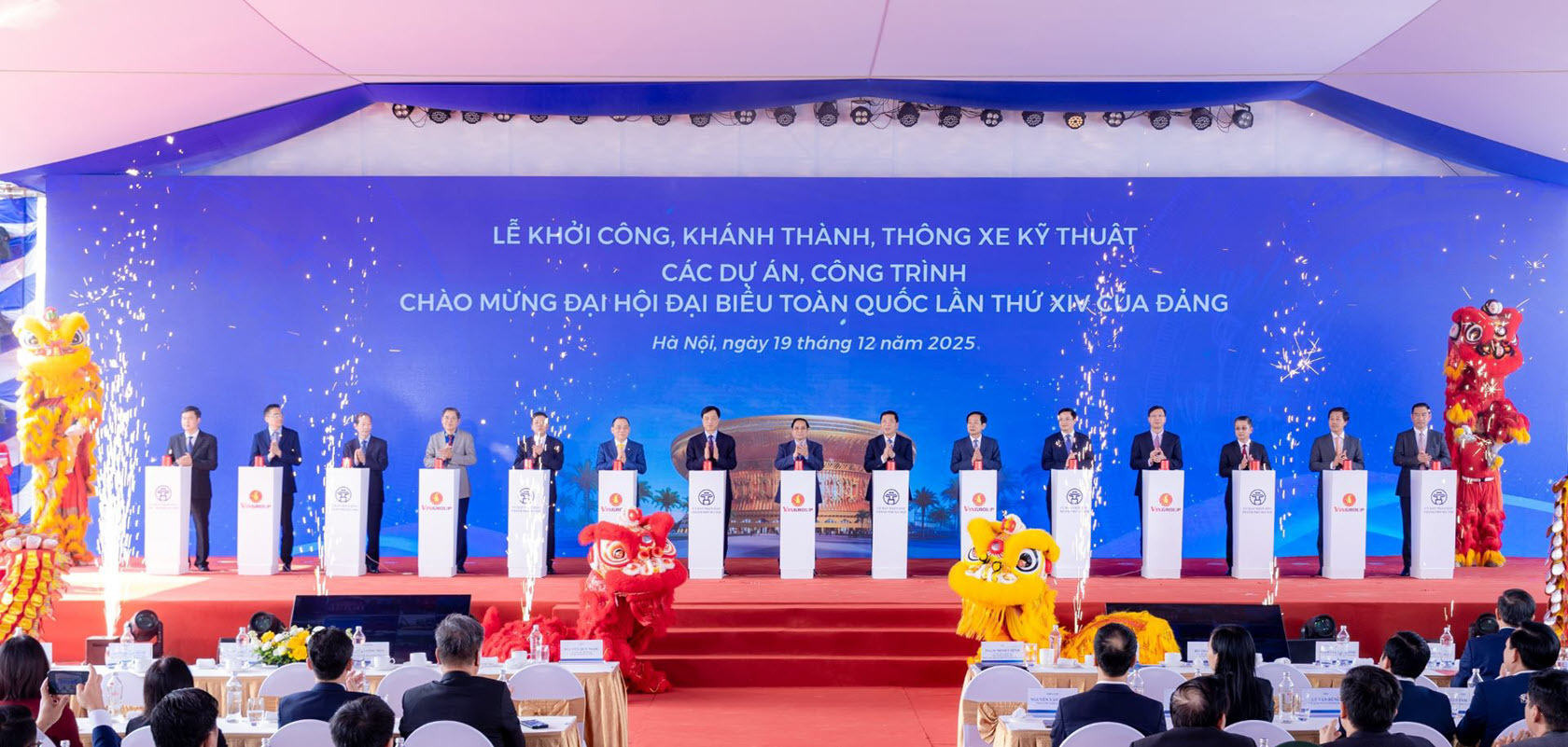 Thủ tướng Phạm Minh Ch&iacute;nh dự lễ khởi c&ocirc;ng x&acirc;y dựng dự &aacute;n Khu đ&ocirc; thị thể thao Olympic s&aacute;ng 19/12