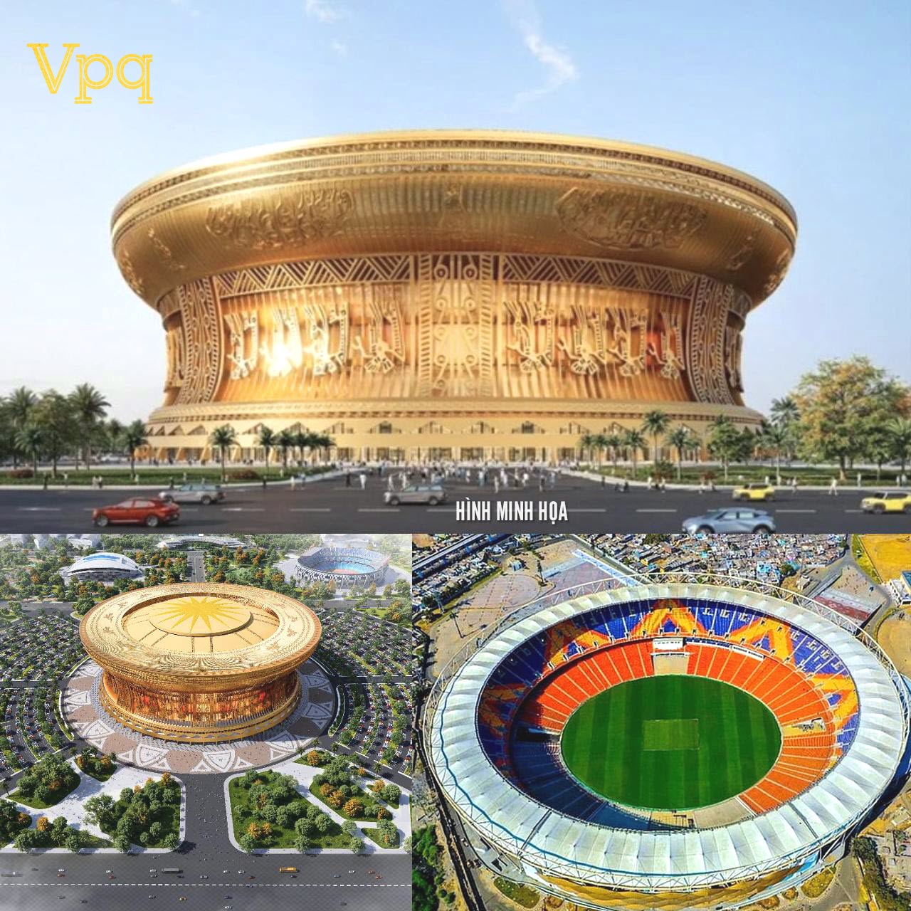 Phối cảnh s&acirc;n vận động Trống Đồng sức chứa 135.000 chỗ ngồi