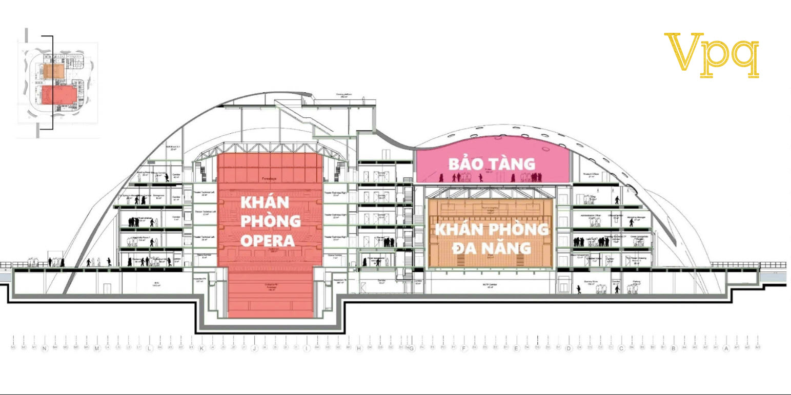 Không gian bên trong nhà hát Opera Hà Nội bên Hồ Tây