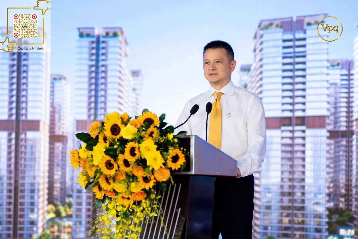 &Ocirc;ng Đặng Minh Trường, Chủ tịch HĐQT Tập đo&agrave;n Sun Group, ph&aacute;t biểu tại Lễ khởi động