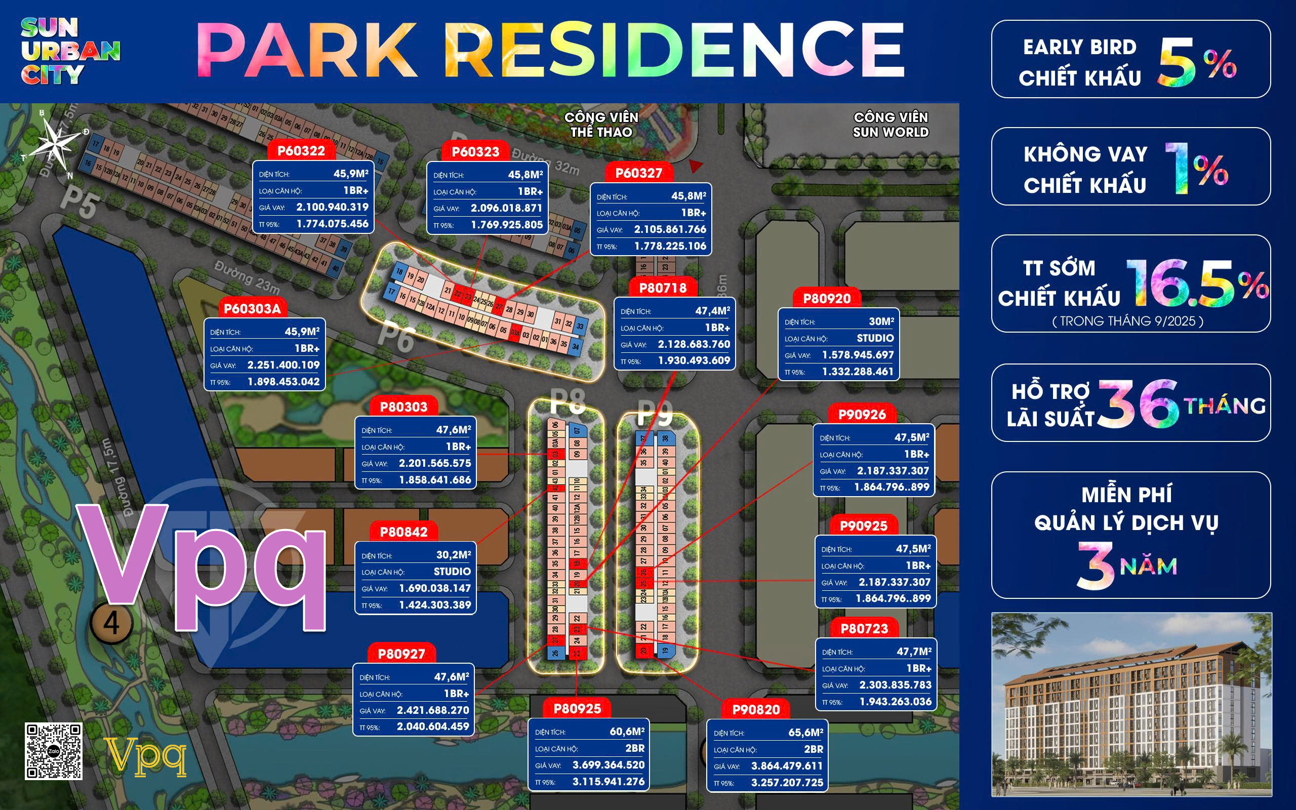 Bảng giá chung cư Park Residence đã bao gồm nội thất cơ bản