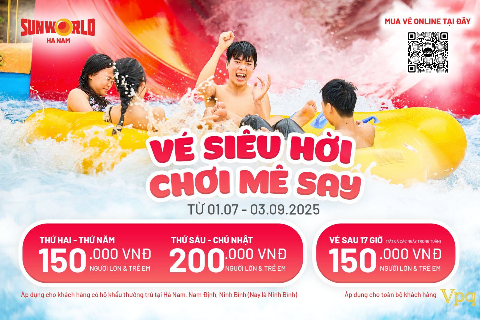 Giá vé Sun World Hà Nam dành cho khách nội tỉnh