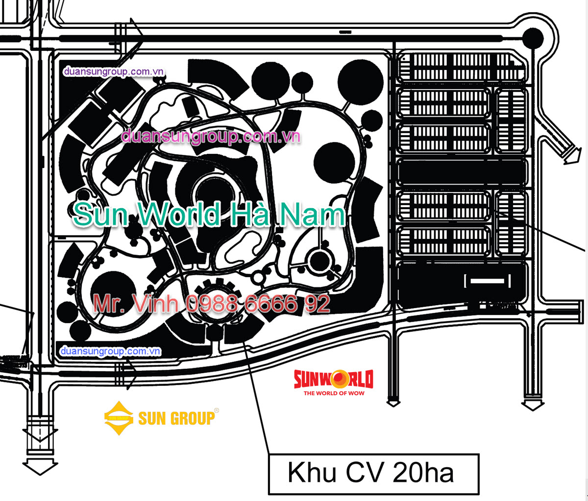 Mặt bằng dự án Sun World Hà Nam