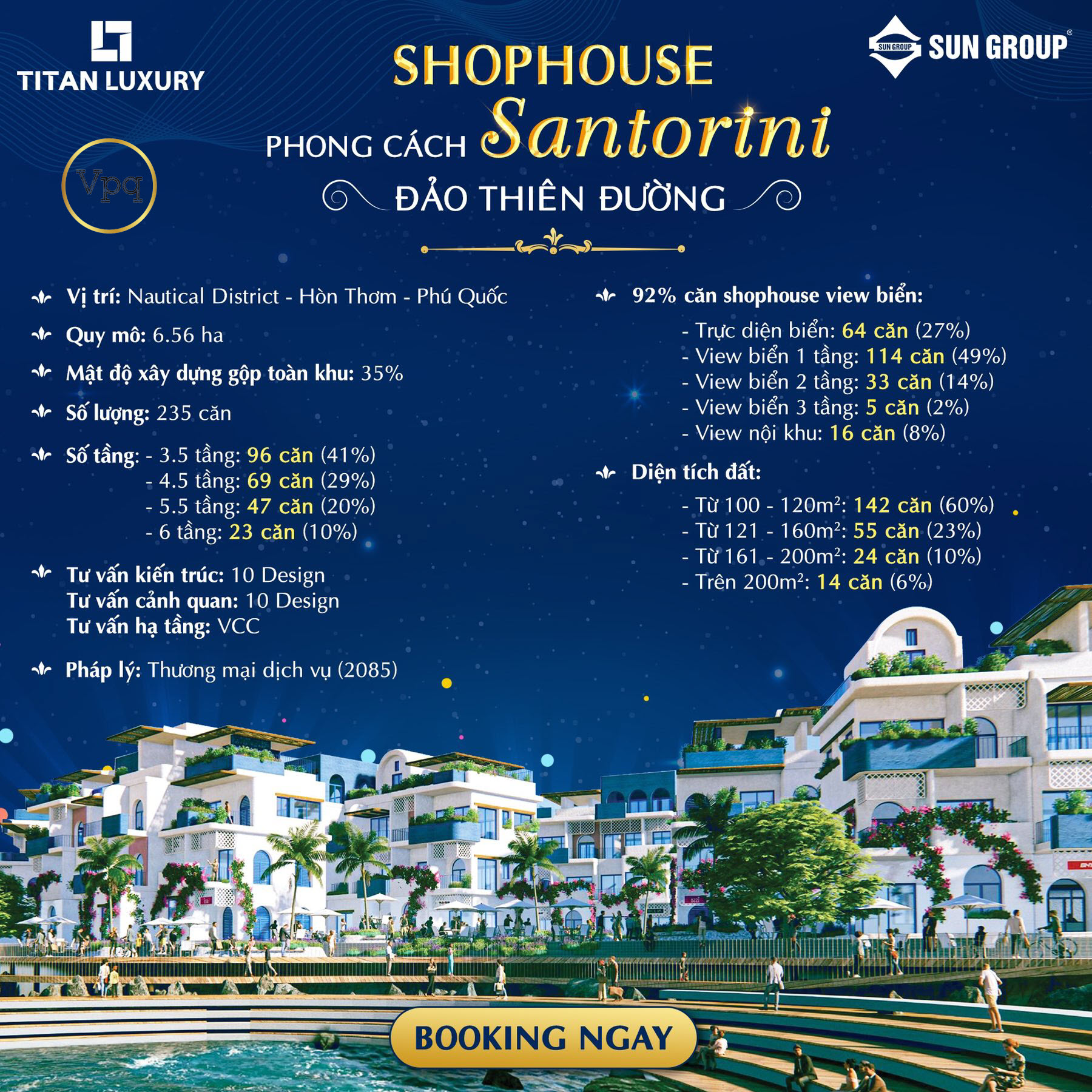 Thông tin dự án Shophouse Hòn Thơm phong cách Santorini