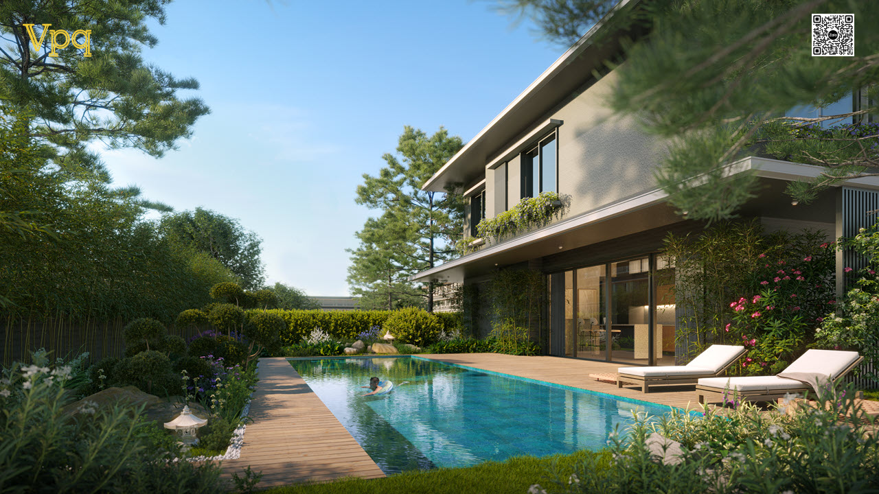 Phối cảnh bể bơi ri&ecirc;ng