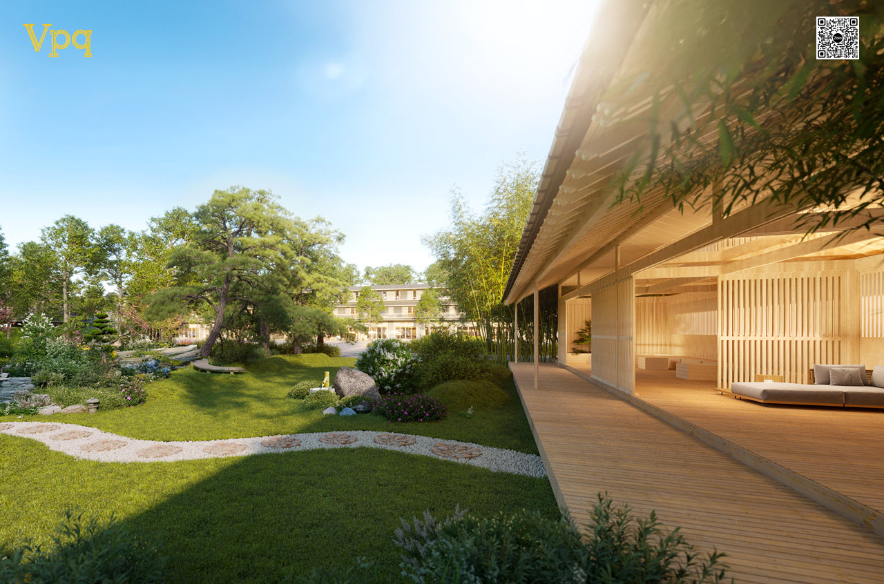 Vườn dạo khu biệt thự