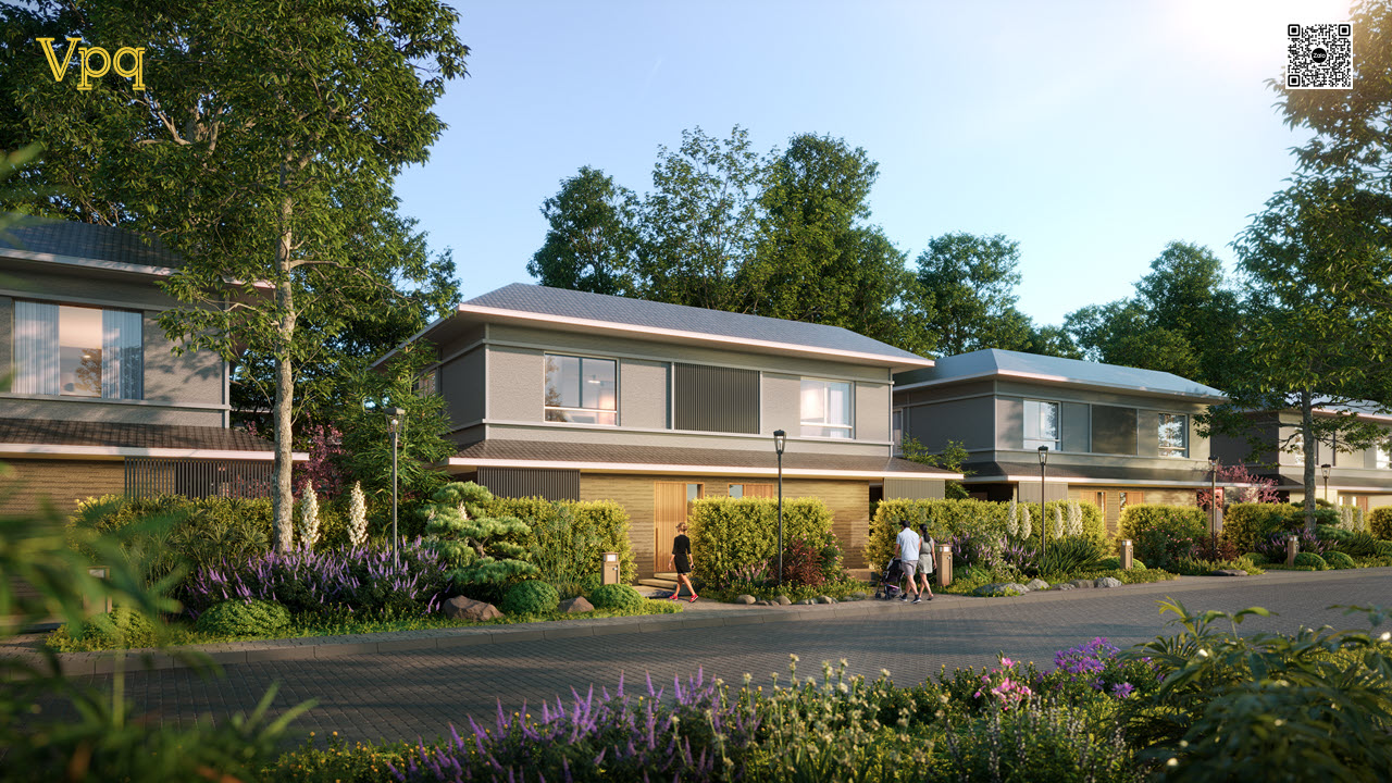 Phối cảnh biệt thự song lập 120m2