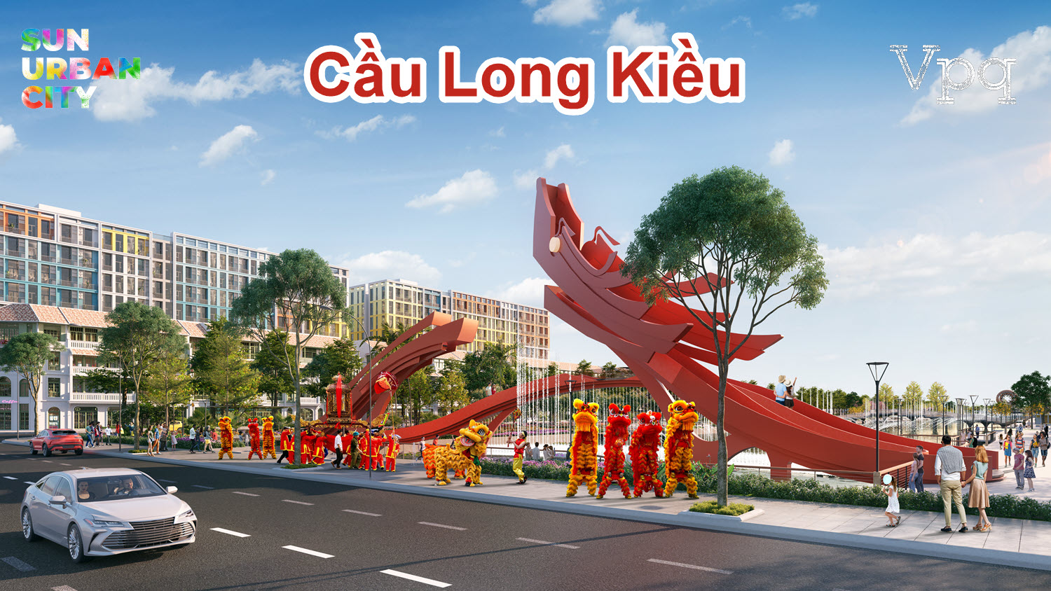 Hình ảnh rồng phun lửa sẽ xuất hiện tại Cầu Long Kiều Sun Urban City