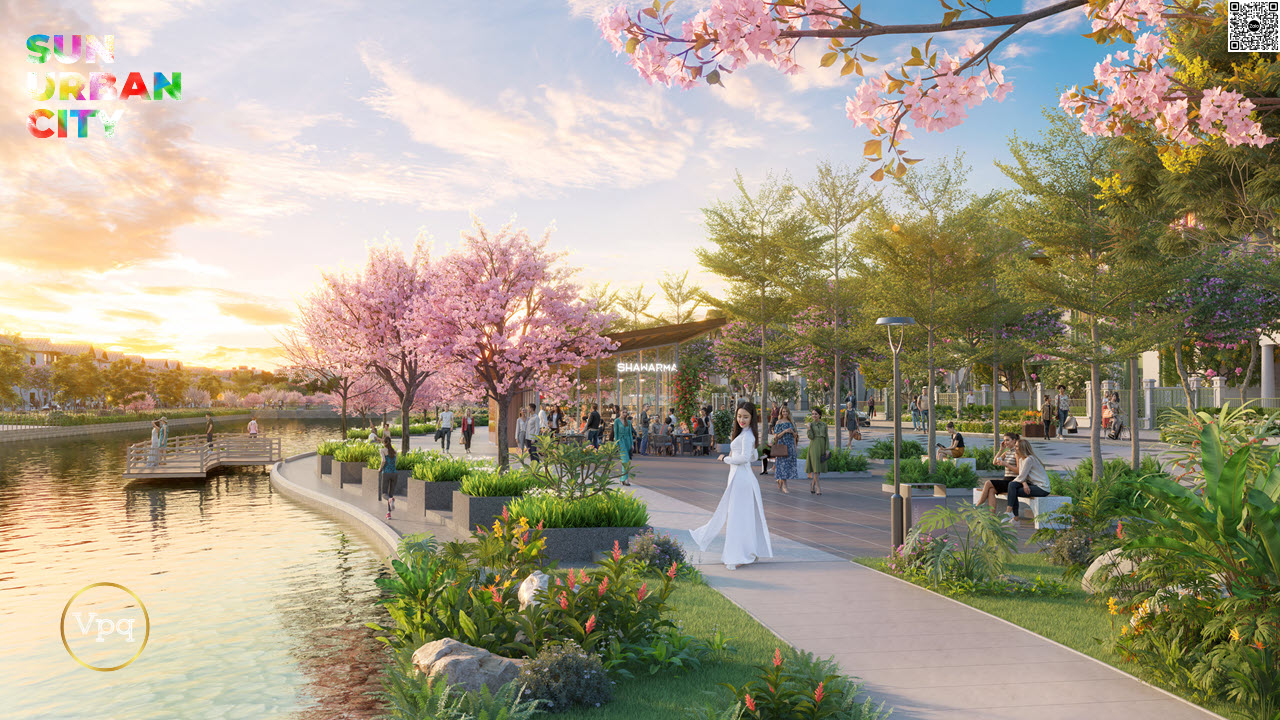 Đại lộ hoa với hoa anh đ&agrave;o v&agrave; hoa ban T&acirc;y Bắc rự rỡ sắc m&agrave;u