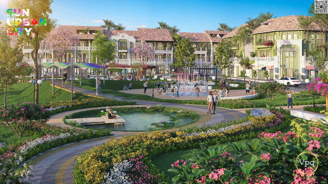 Kh&ocirc;ng gian vườn c&ocirc;ng vi&ecirc;n nội khu