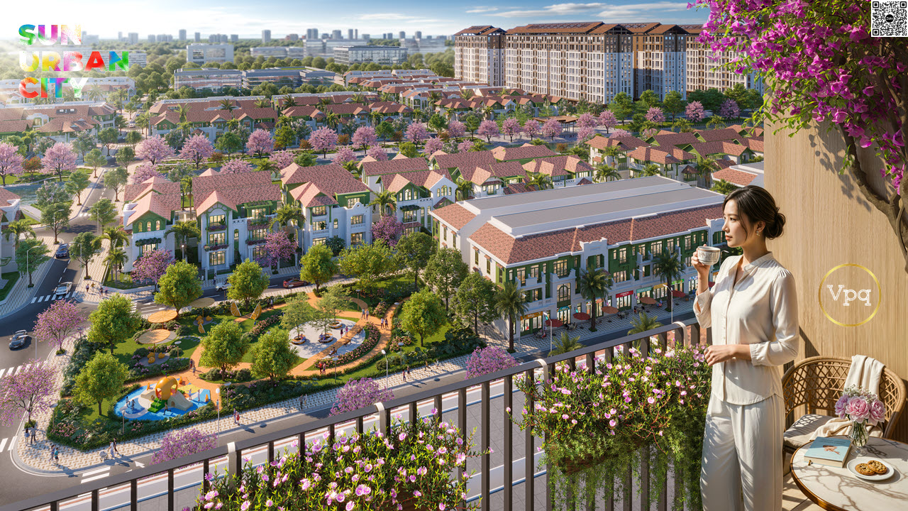Phối cảnh nhà phố Flora Avenue dự án Sun Urban City