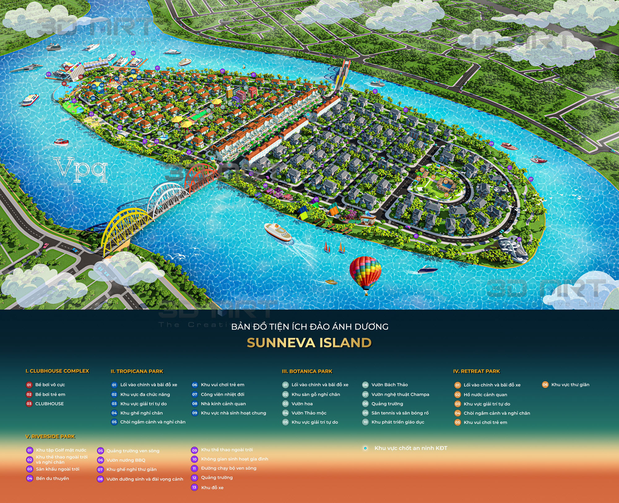 Bản đồ tiện ích đảo Ánh Dương Sunneva Island Đà Nẵng