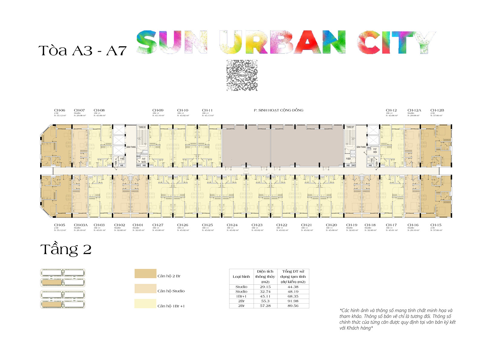 Layout sàn tầng 2 tòa A3-A7 căn hộ Art Residence