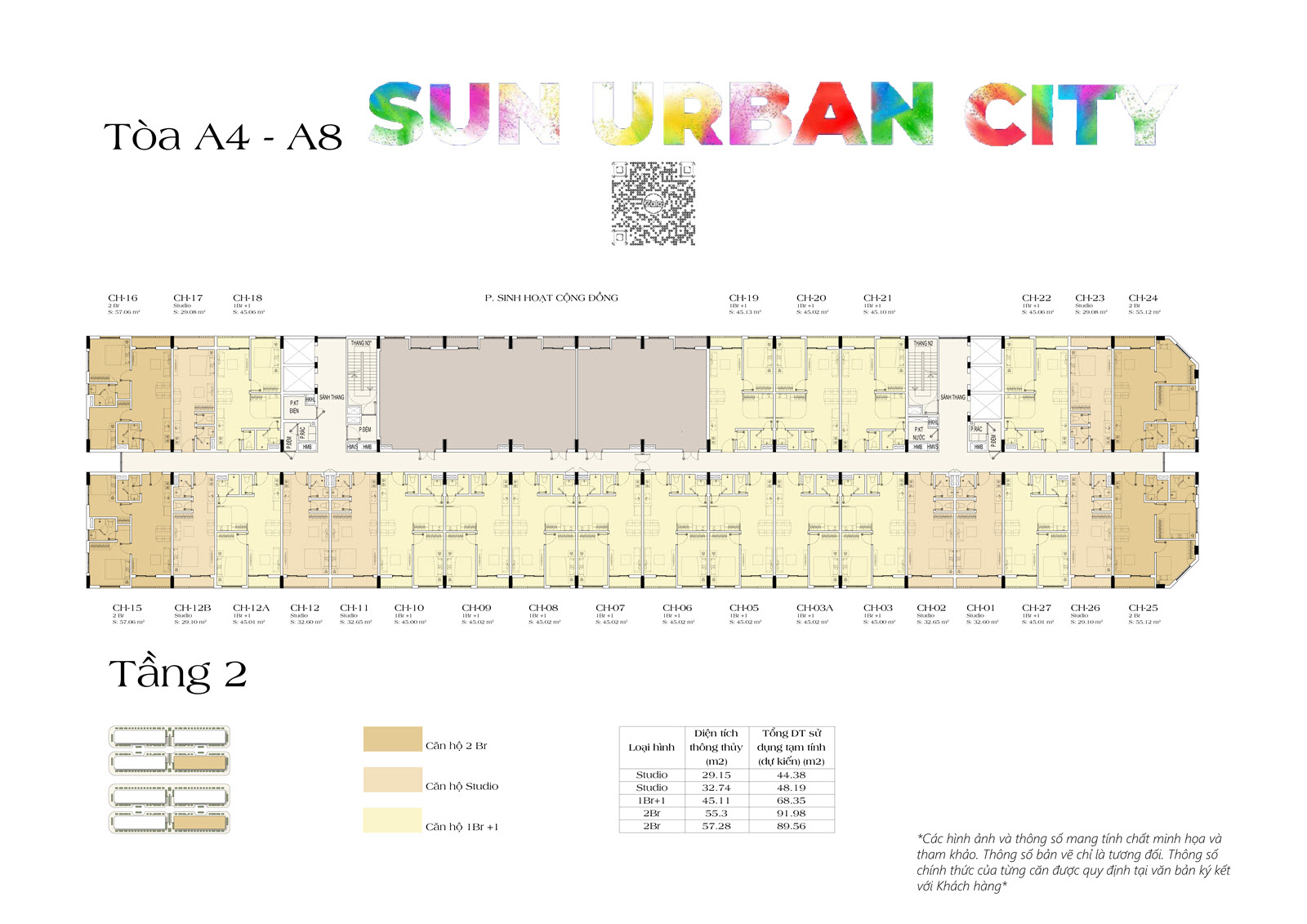 Layout sàn tầng 2 tòa A4-A8 căn hộ Art Residence