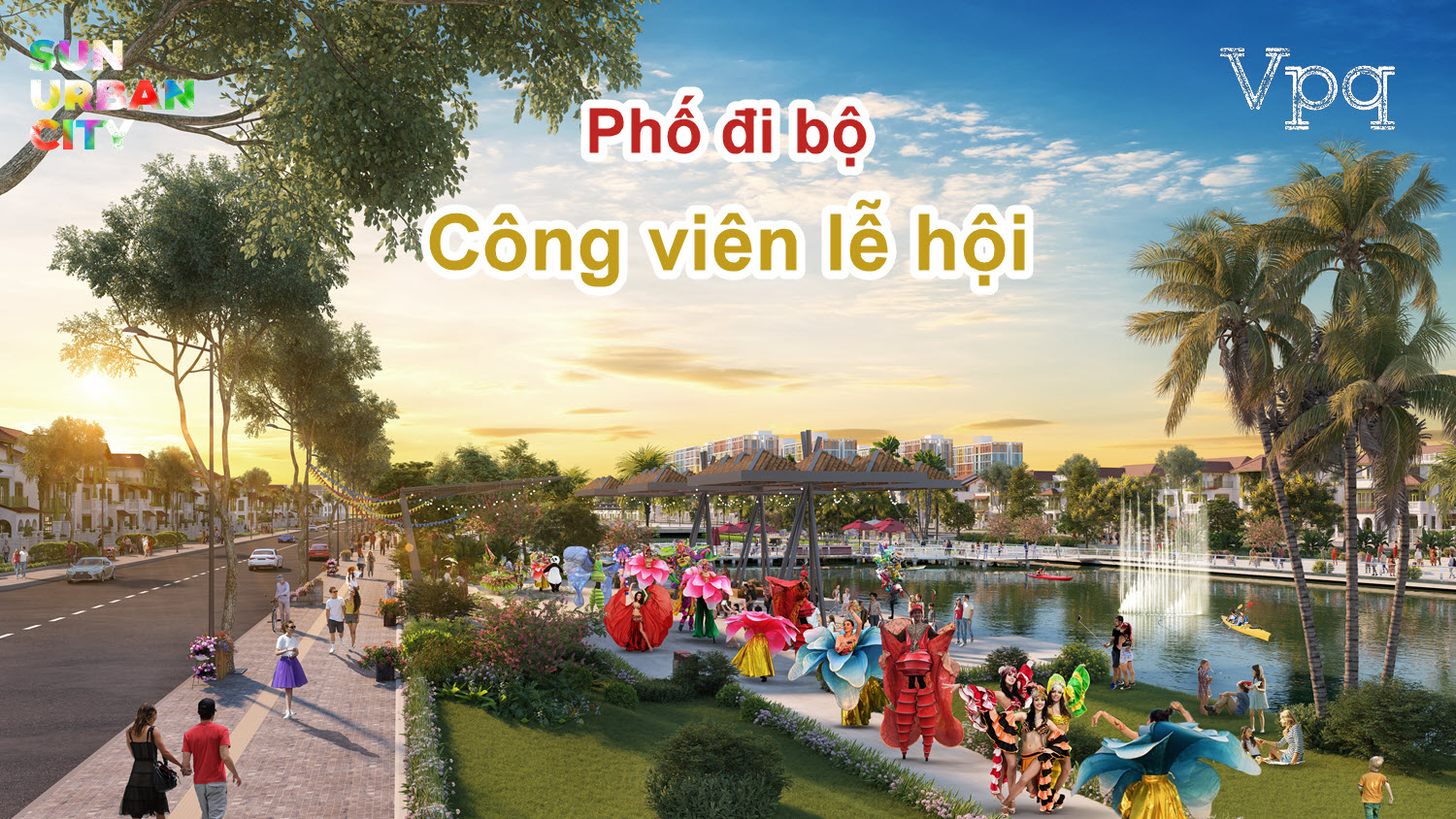 Phối cảnh phố đi bộ công viên lễ hội Sun Urban City