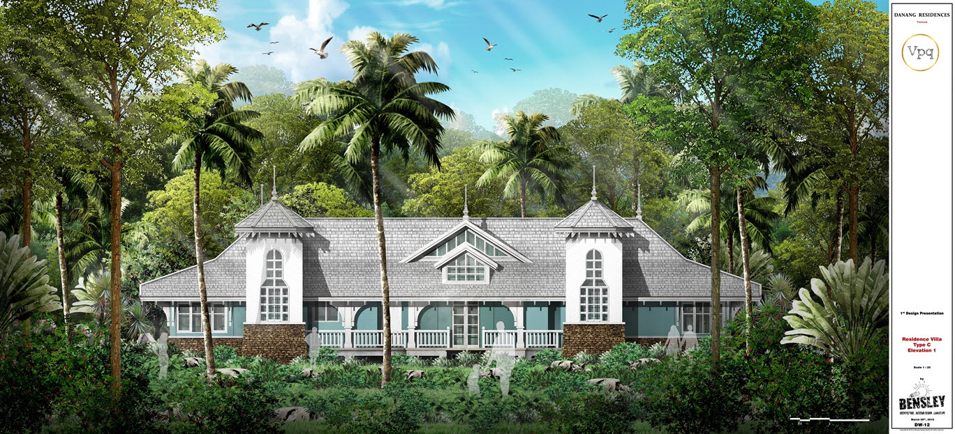 Hình ảnh bức họa khu nghỉ dưỡng Intercontinental Da Nang do Bill Bensley thiết kế