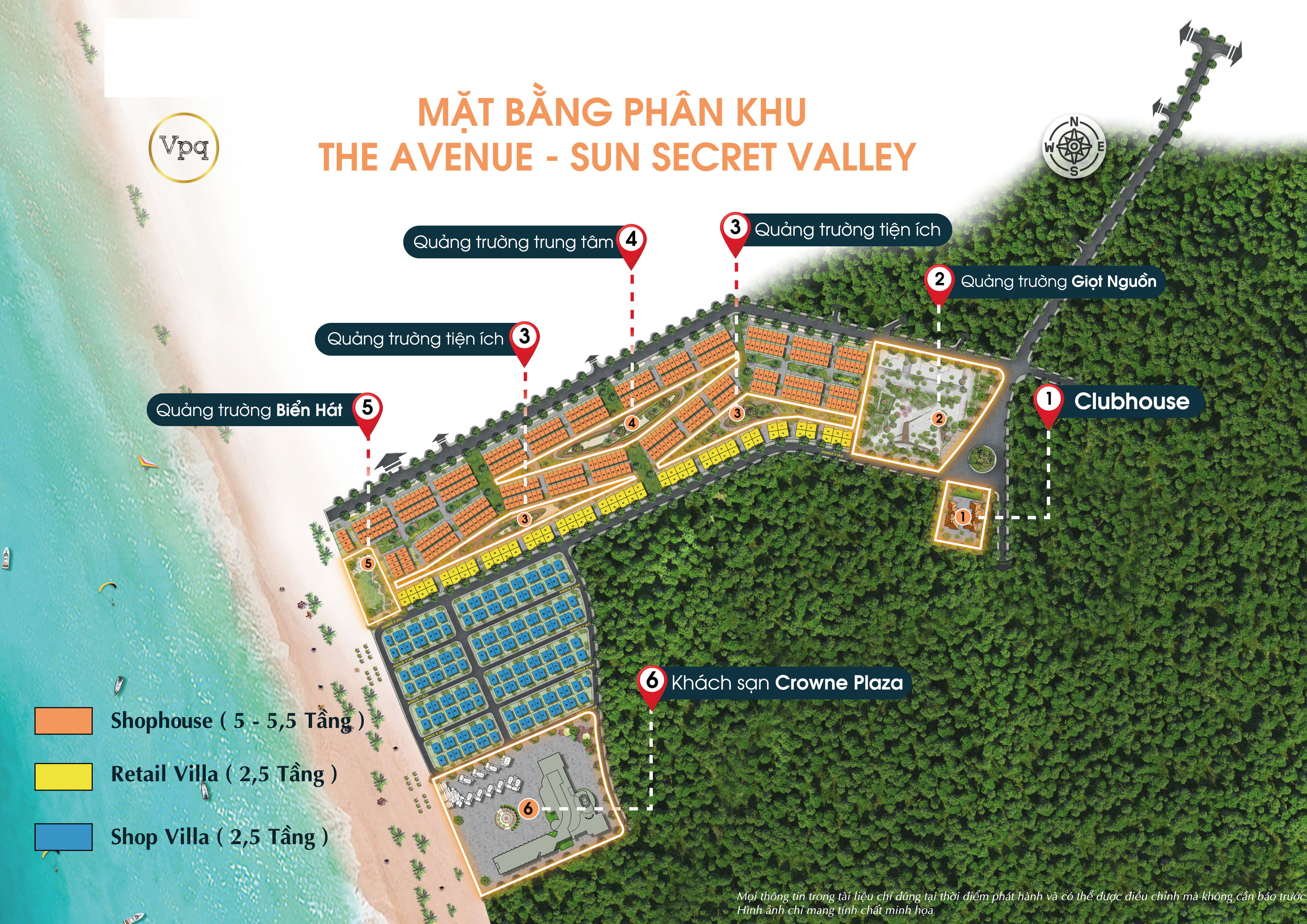 Tổng mặt bằng phân khu The Avenue Sun Secret Valley và cơ cấu sản phẩm
