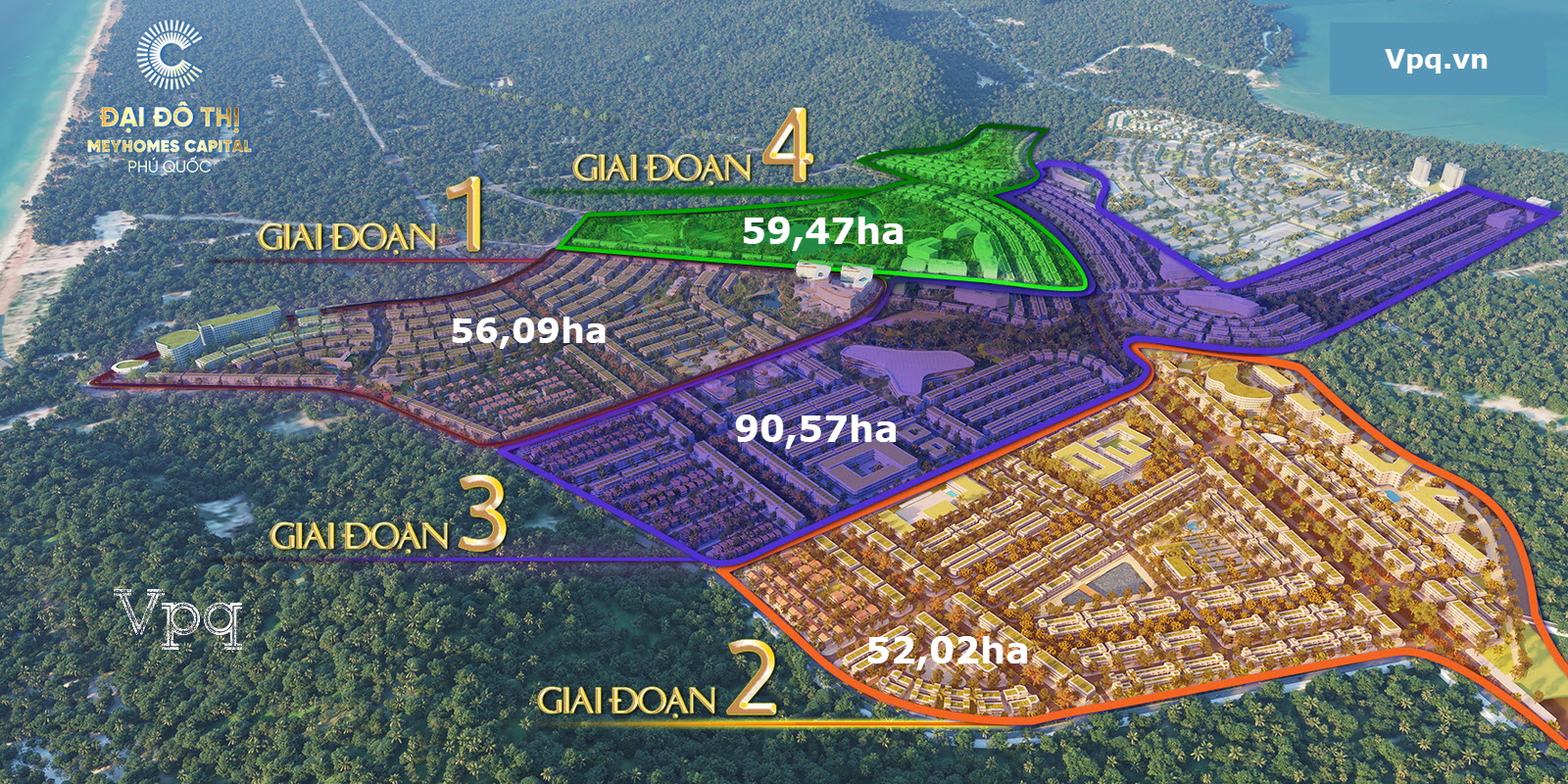 Hình ảnh vị trí 4 giai đoạn Meyhomes Capital Phú Quốc