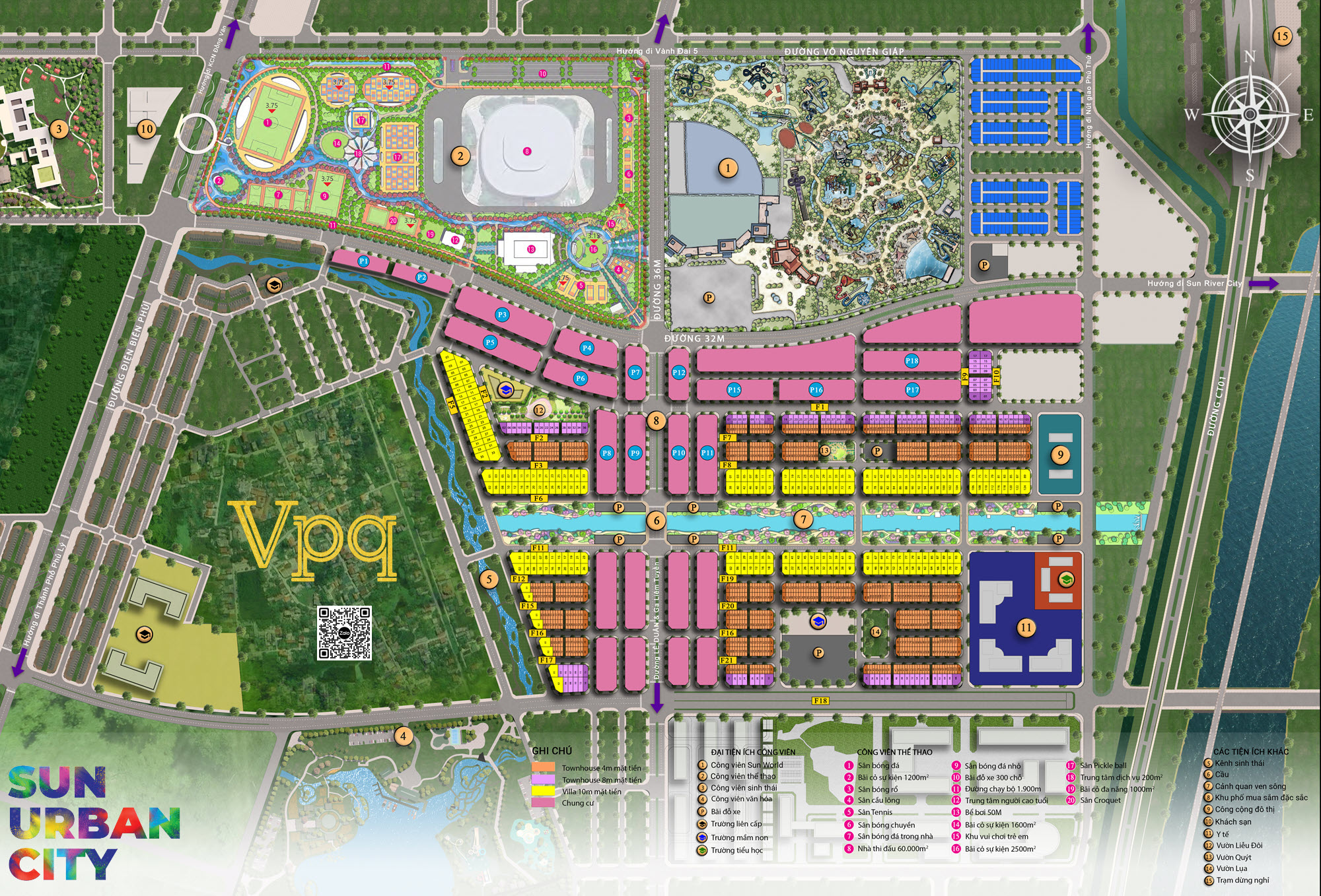 Tổng mặt bằng phân khu Flora Avenue Sun Urban City