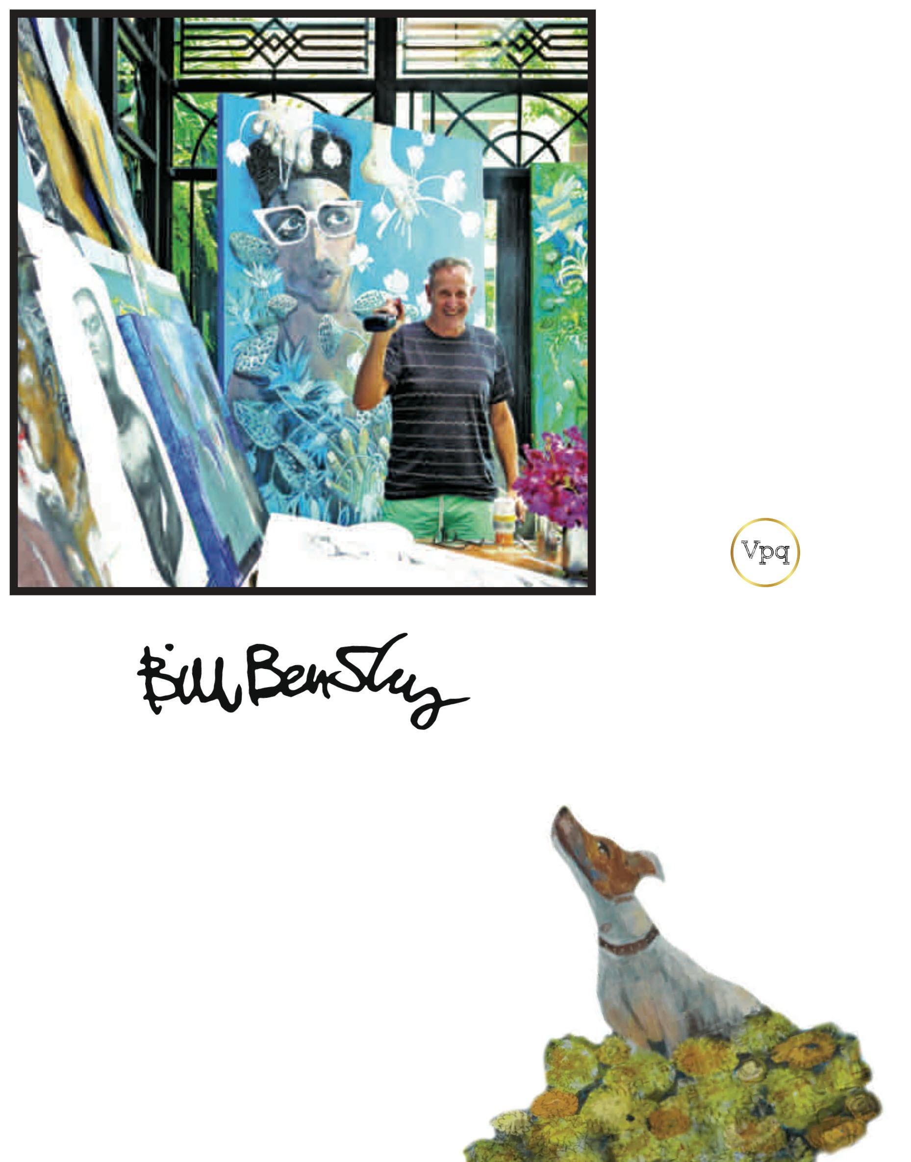 Bức tranh Bill Bensley và chú chó của ông