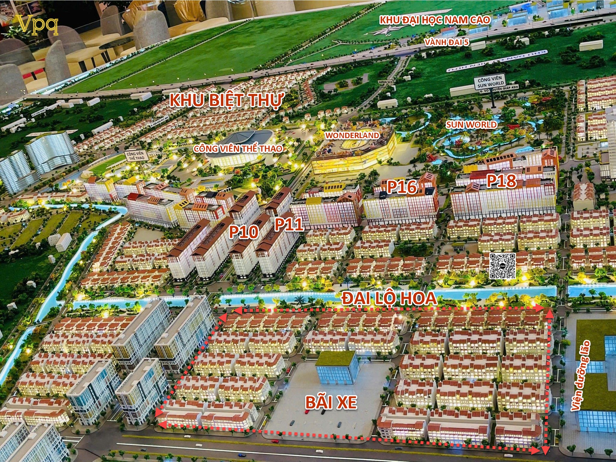 Ảnh phối cảnh Flora Avenue trên san bàn dự án